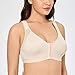 DELIMIRA Women's Full Coverage Front Closure Wire Free Back Support Posture Bra Taupe 44DD