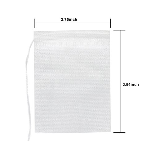 200 Pcs Disposable Tea Filter Bags Empty Cotton Drawstring Seal Filter Tea Bags for Loose Leaf Tealï¼ˆ3.54 x 2.75 inchï¼‰