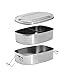 Stainless Steel Insulated Metal Lunch Bento Box Set. 2 Layer, 3 Compartment Japanese Divided Tiffin Stacking Eco Lunchbox Food Container for Men, Women, Kids, Adults. Ecofriendly Bentobox.