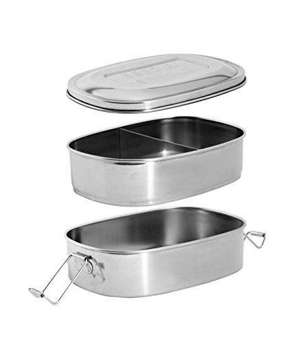 Stainless Steel Insulated Metal Lunch Bento Box Set. 2 Layer, 3 Compartment Japanese Divided Tiffin Stacking Eco Lunchbox Food Container for Men, Women, Kids, Adults. Ecofriendly Bentobox.