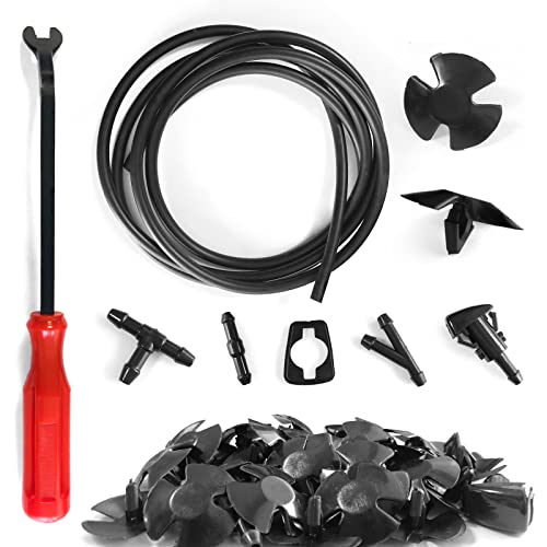Windshield Washer Hose Kit, 2M Washer Fluid Hose+3