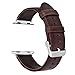 OUHENG Apple Watch Band 42mm, Retro Vintage Genuine Leather iWatch Replacement Strap for Apple Watch Series 1 Series 2, Dark Brown
