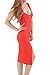YMING Women Zip-Front Bodycon Sleeveless Club Plus Size Dress,Red,3XL