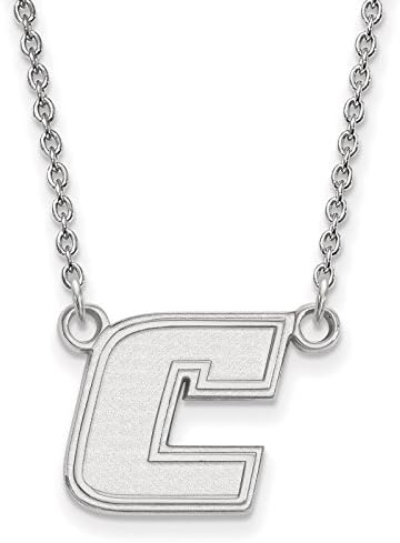 925 Silver Rhodium-plated Laser-cut The University of Tennessee at Chattanooga Small Pendant Necklace 18"