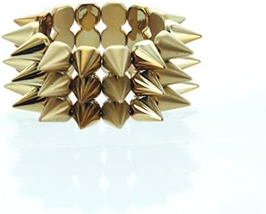 eSmart Fashion Bronze Thick Pyramid Spikes Metal Chunky Punk Rock Adjustable Bracelet