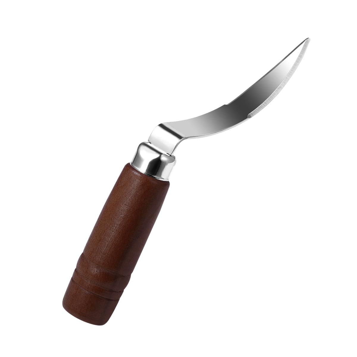 YARNOW Stainless Steel Coconut Meat Removal Tool with Wooden Handle, Ergonomic Coconut Opener and for Kitchen Use, 9X1.1 Inch