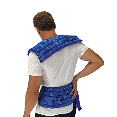 Set of Upper Body + Spine & Back Pack - Microwavable Heating Pads for Neck, Shoulder, Back, Abdominal Pain & Stress Relief by Nature Creation (Blue Flowers)