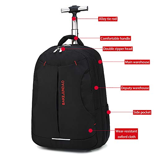Wheeled Laptop Backpack 18" Rolling Carry-on Trolley School Bags Travel Luggage - Thumbnail 2