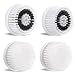 Facial Cleansing Brush 4 Piece Refill Only Kit [Facial Cleansing by YaFex] Face Brush Replacement Extra Brush Heads Cleaning Exfoliation (white+black)