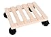 Tosnail Pine Wood Square Plant Dolly / Caddy Plant Stand with Roller, 10