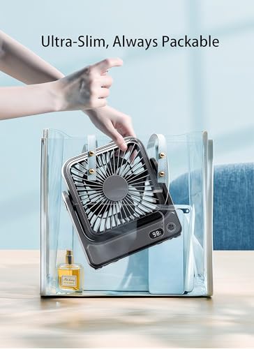 Magnetic Travel Fan, 5000mAh Ultra-Slim Cruise Approved Fan Rechargeable, 4-Speed, Hook Design, Portable Fan for Cruise Ship Cabin, Bedroom Sleeping, Camping, Travel & Cruise Essentials 2026
