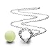 EUDORA Harmony ball Saint Patrick's Day Sterling Silver Angel Wing Heart Pendant Necklace