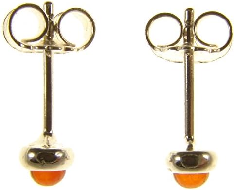 SA EarringsBaltic amber and sterling silver 925 cognac stud earrings