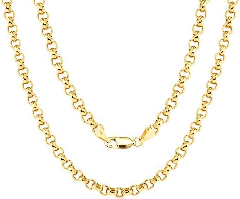 Nuragold 14k Real Yellow Gold Round Box 1.5mm Venetian LInk Chain