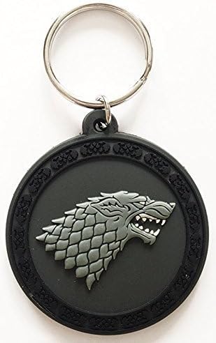 Game Of Thrones - Rubber Keychain / Keyring (The Stark House Crest / Sigli / Logo) (Size: 2" x 2")