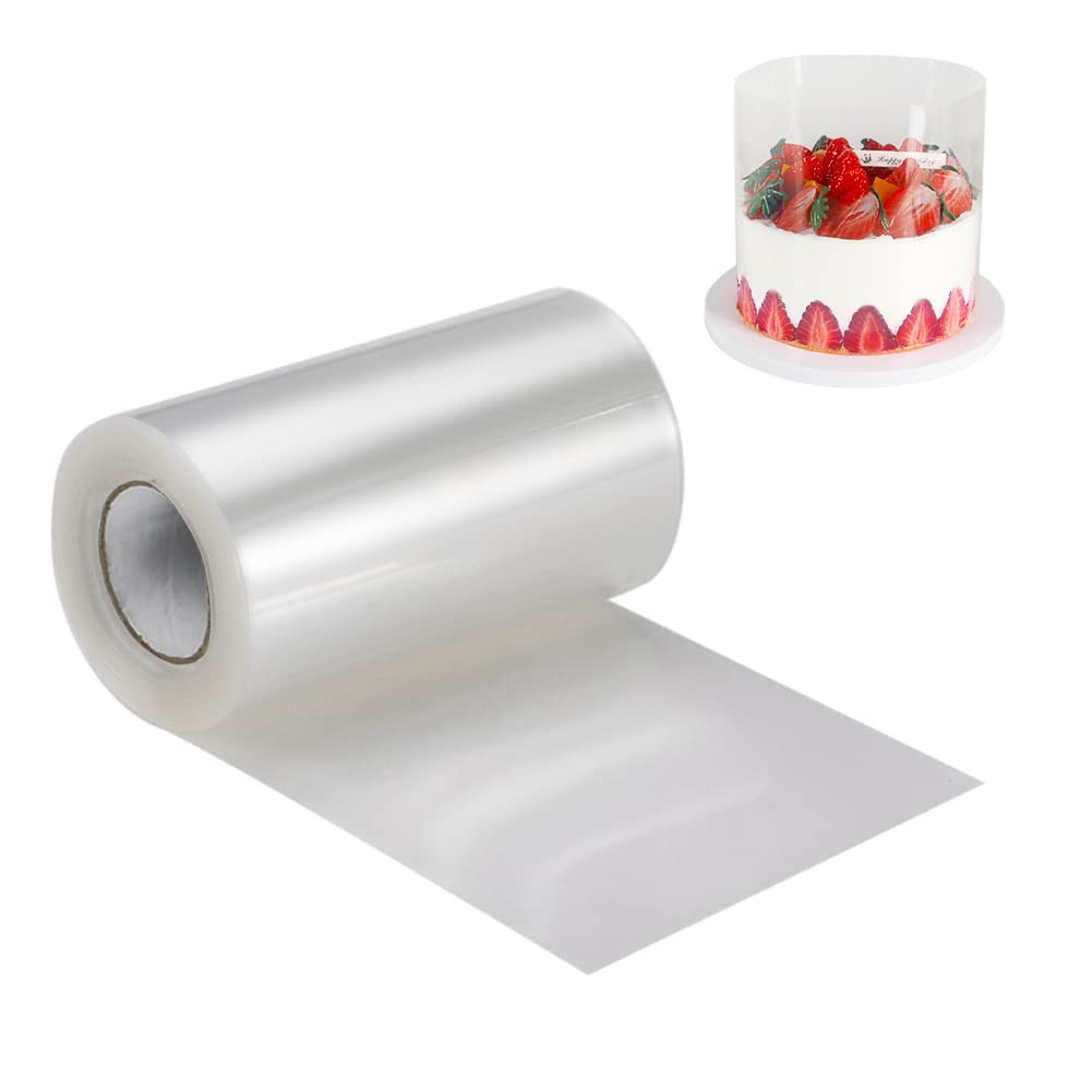 YQL Cake Collars 6cm x 10m Clear Acetate Sheets, 2.4inch x 394inch Transparent Acetate Roll for Cakes Chocolate Mousse, Cake Decorating Crafting — image 1