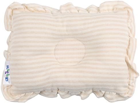 RIELD Unisex Baby Pillow,100% Colored Organic Cotton for Baby Boys Girls 0-12 months 10 X 7,Boneless Stitching,Smooth and Soft,Infant Adorable Pillow Newborn Head Support &amp; Flat Head Prevention,Brown