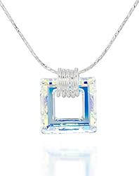 925 Sterling Silver Necklace Made with Swarovski AB
