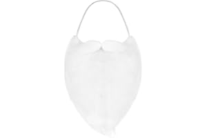 NUOBESTY Fake Beard Costume Accessories for Boys, Girls & Adults - White Santa Claus Beard for Christmas Party