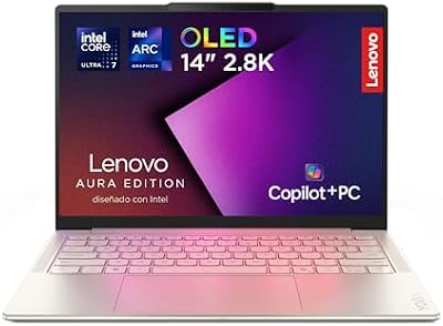 Yoga Slim 7 Gen 10 – Ordenador Portátil IA Aura Edition - 14'' OLED (Intel Core Ultra 7 258V, Intel AI Boost 47 Tops, 32GB RAM, 1TB SSD, Win11 Home, Wi-Fi7, Copilot+ PC) QWERTY Español, Gris