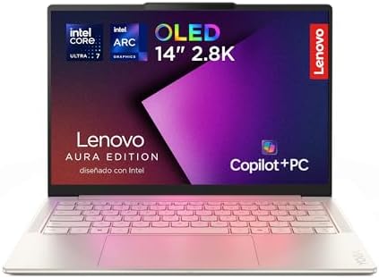 Yoga Slim 7 Gen 10 – Ordenador Portátil IA Aura Edition - 14'' OLED (Intel Core Ultra 7 258V, Intel AI Boost 47 Tops, 32GB RAM, 1TB SSD, Win11 Home, Wi-Fi7, Copilot+ PC) QWERTY Español, Gris