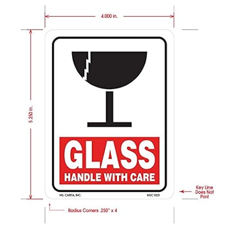 Amazon Com Glass Handle With Care Labels 5 25 Inch X 4 Inch 500 Per Roll Industrial Scientific