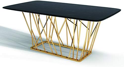 大理石のダイニングテーブル 正規激安 イタリアンスタイルライト高級長方形ダイニングテーブル 現代のミニマリスト会議テーブル交渉表 1380 780mm 800 3