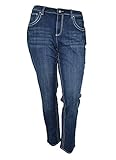 Alfa Global Women's Plus Size Stretch Denim Washed Pants
