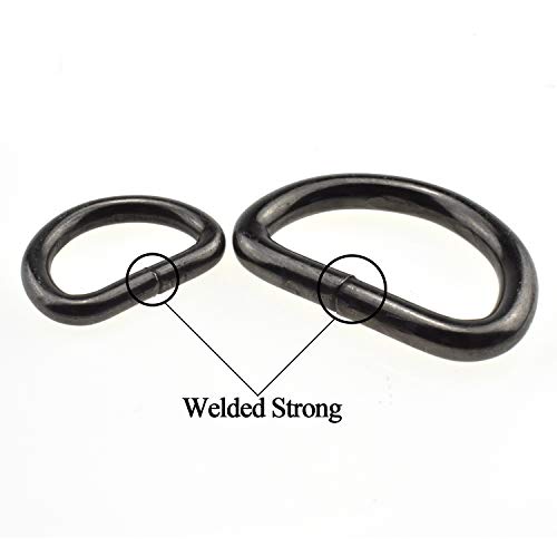 image for HAO PRO Extra Thick Welded Strong 2 Size D Shape Rings D Ring Metal He
