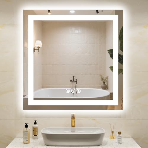 LED Bathroom Mirror Dimmable Anti-Fog 36x36