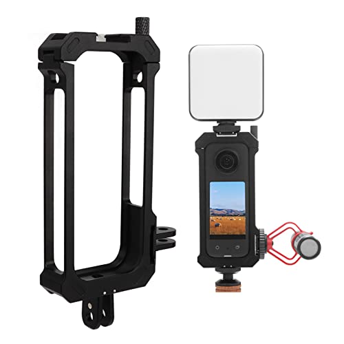 Protective Frame for Insta360 X3, Aluminium Rabbit Cage Expansion Protective Case Cover with Cold Shoe for Sports Cameras.