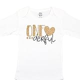 Girls One-Derful 1st Birthday Bodysuit Glitter Gold Baby Outfit for 1st Birthday