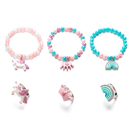 image for Brisk Cuteadorns Toddler Girls Unicorn Bracelets and Ring Set - Little