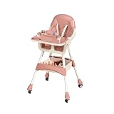 Portable High Chair,High Chairs for Babies and Toddlers,Multi-Use Easy Clean Baby High Chair with Lock Wheels, Comfortable Feeding and Place The Toy Storage Basket uuu
