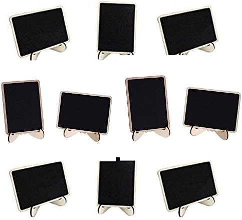 10Pcs Mini Chalkboard Place Cards with Support Easel for Wedding, Parties, Table Top Numbers, Food Signs and Special Event Decoration (Style A)