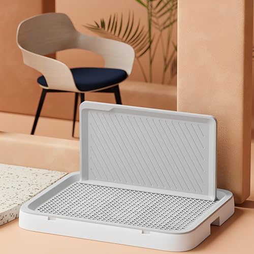 Beauenty Pee Pad Holder for Dogs, 19.69"X15.35" Dog Potty Tray with Raised Edge, Indoor Dog Litter Box for Small to Large Pets, Eco-Friendly & Easy to Clean