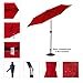 FLAME&SHADE 9ft Patio Umbrella Outdoor - Table Umbrella with Push Button Tilt and Crank, UV Protection, 6 Sturdy Ribs, Market Umbrella for Garden, Deck, Backyard, Lawn, Pool and Beach(Red)
