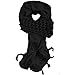 TACVASEN Men's Cotton Military Shemagh Head Neck Tactical Scarf Arab Wrap Black