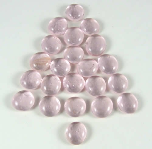Petal Pink 17-19mm Glass Bead Tokens (22)