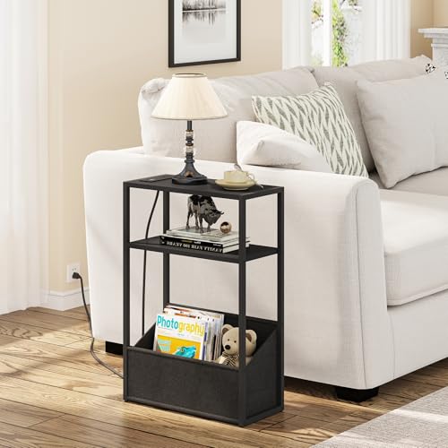 TUTOTAK Narrow Side Table Charging Station