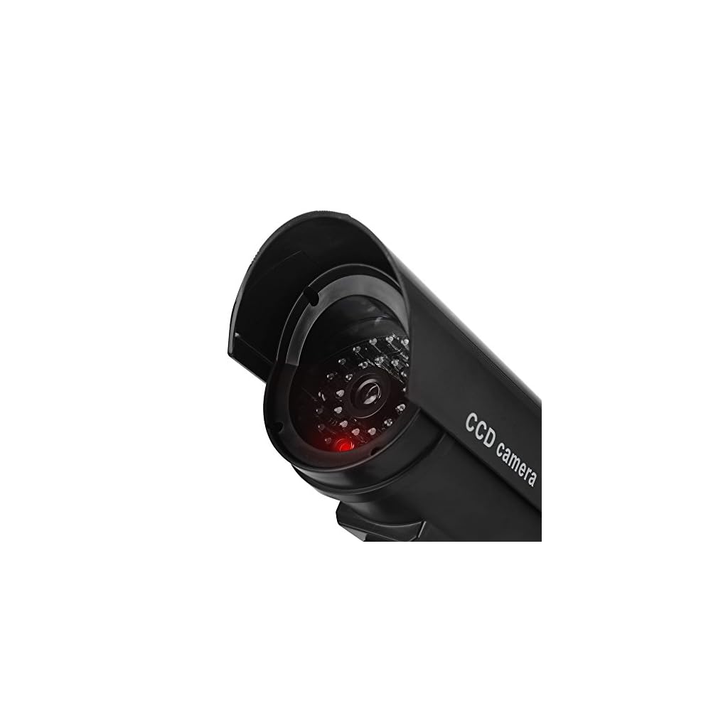 Dummy Security Camera, Fake CCTV Surveillance System with Realistic Red Flashing Lights and
