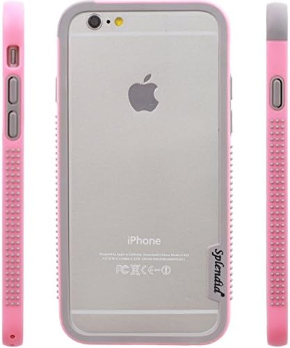 Splendid(TM); iPhone 6/6s 4.7"case, pink ultra slim fit TPU luxury frame firm grip side soft bumper flexible PC TPU bumper pink hybrid no back protective case cover. (TPU bumper pink i6/6s)