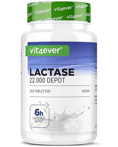 vit4ever Laktase 22.000 FCC Depot - 365 Tabletten - Sepismart® Slow Release