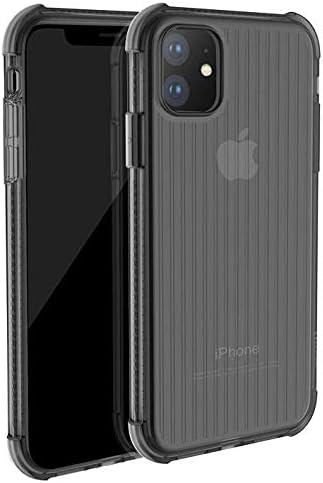 Hoco Cover for iPhone 11 Armor Series, Crystal Clear Reinforced Corners TPU Bumper and Anti-Scratch Hard Cover Fit with Apple iPhone 11 - Crystal Clear Case (Black)