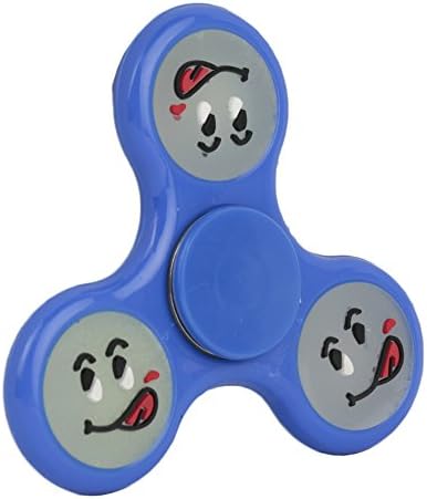 Fidget Spinner, Glow in the Dark Spinner Toy Handheld Fidget Toys with Spinning Tops, Great for ADD, ADHD, STRESS AND ANXIETY, Best Gift for Children, toys-and-games (Blue Emoji - Lips, One Size)