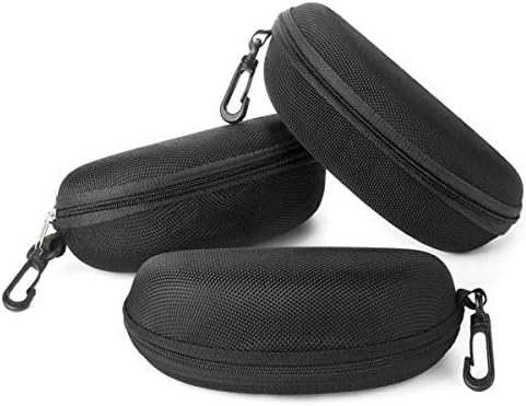 Sunglasses Case,(3 Pack) RayLove Portable Travel Zipper Eyeglasses Case Hook