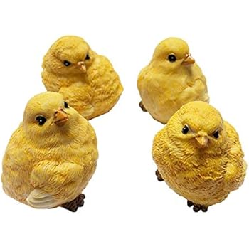 Migargle Outdoor Garden Decoration Little Yellow Chicks Chicken Statues Lawn Ornament 2