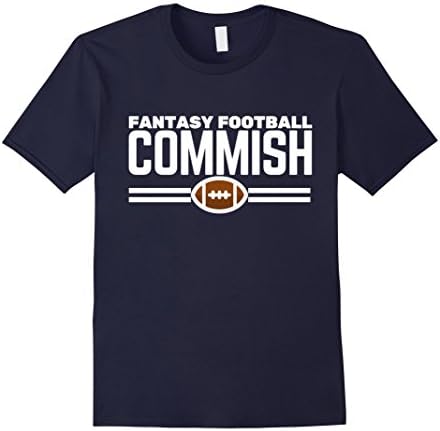 Mens FANTASY FOOTBALL COMMISH T-SHIRT Commissioner Boss Leader Medium Navy