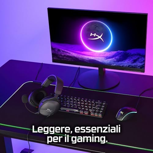 Cloud Stinger II Core, Cuffie da Gaming, Connessione Cablata a 3,5 mm, Audio Immersivo, Telaio in Plastica, Cuscinetti in Memory Foam Rivestiti in Tessuto, Adatto per PC, PS4 e PS5, Nero