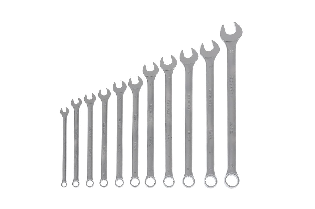 GEDORE 11-pc. Combination spanner set, Long, AF 8-22 mm, Angled, Bi-hex, UD profile, Spanner set, 7 XL-0111